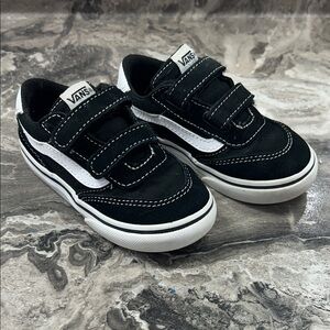 Vans Kids Black and White Velcro Sneakers